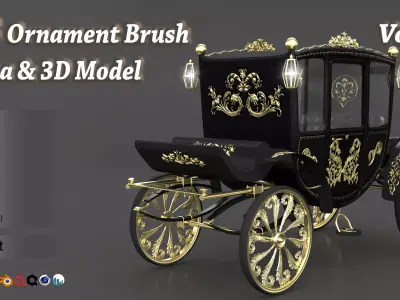 103 Ornament Brush Alpha 3D Model Vol 9 3D model