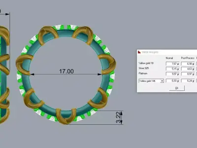 Tiffany Brand Jewelr Diamond Ring Gold 3D print model
