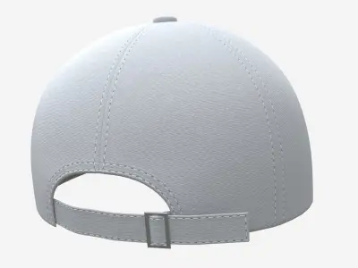 Baseball Cap Fabric Mockup White 3D model