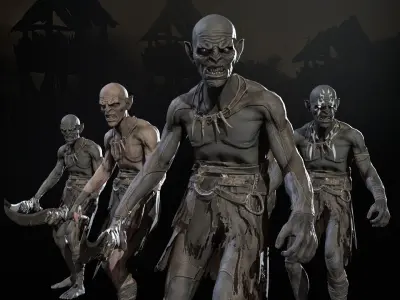 SkinnyOrc3 Low-poly 3D model