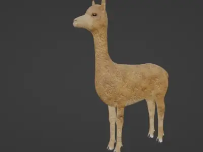 vicuna model with animation and texture  Low-poly 3D model