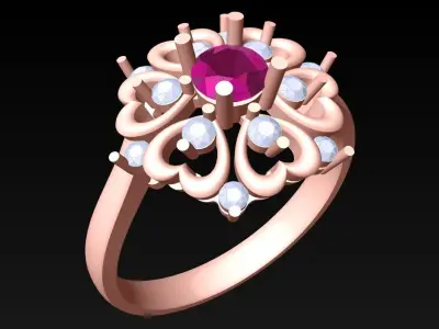 Diamond Ring - Womens Rings - N315452 3D print model