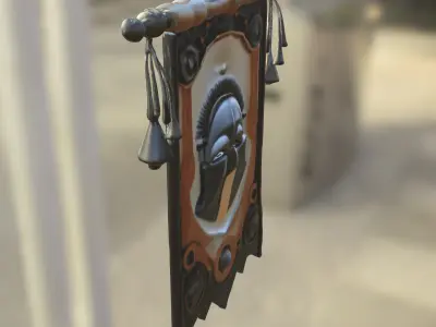 Ancient Warrior Banner Spartan Low-poly 3D model