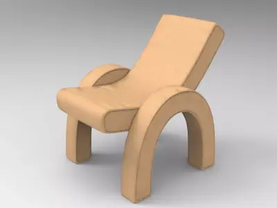 Fuggo Lounge Chair Low-poly 3D model