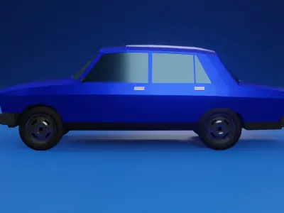 low-poly car VAZ2107 3D model