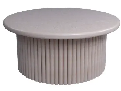 Round Light Toned Wooden Dining Table Free 3D model