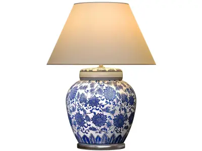 Ralph Chinoiserie Floral Ginger Jar Nightstand Table Lamps 3D model