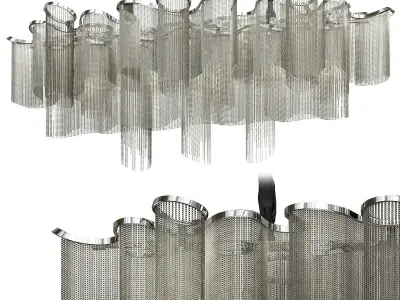 candela chandelier made of metal and glass 3D model