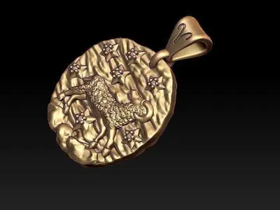 Horoscope Aries pendant 3D print model