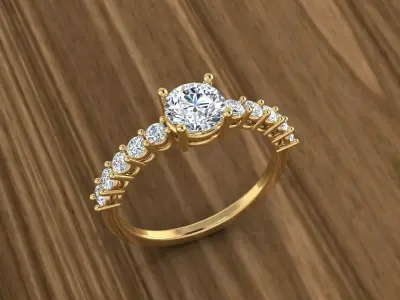 Jewelry Diamond Ring 3D print model 4