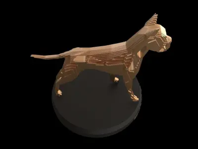 Parametric V German Boxer Low-poly 3D model