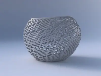 Bowl compressed 2 with twisted lattice tiles 3D print model