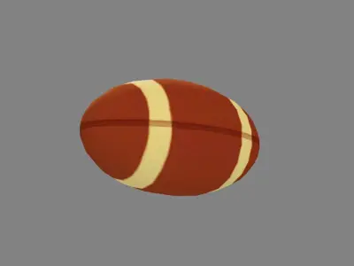 Cartoon Rugby - American football Low-poly 3D model
