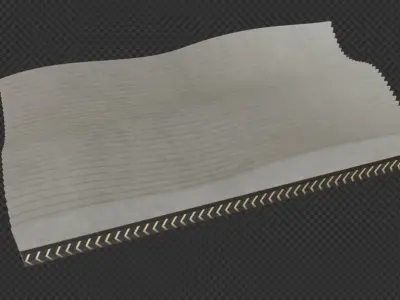 Modern wave panel wall Concrete structure Artistic Decoration 3D model