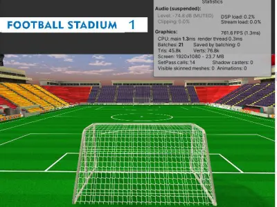 AR VR Game Low Poly Football Stadium Low-poly 3D model Low-poly 3D model
