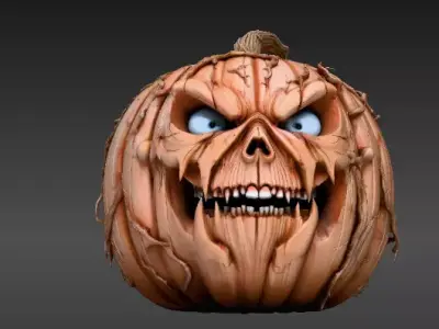Jack-O-Lantern Pumpkin 3D Model Two Model Pack  Pumpkin  3D model
