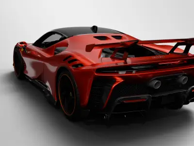 Ferrari SF90 Low-poly 3D model