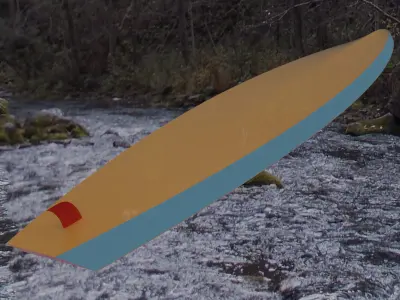 Kaholo paddle board floating in river Free 3D print model