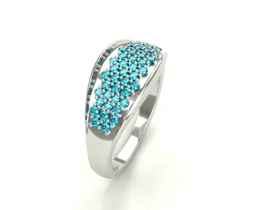 Pave Diamond Ring Size 11 Gold Silver Platinum Luxury Jewelry 3D print model