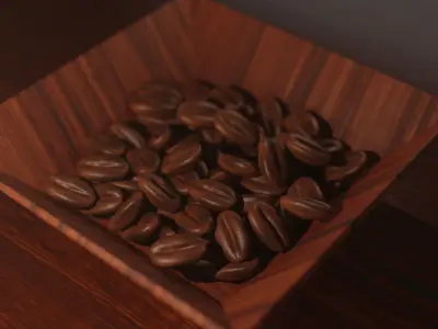 Coffee beans Low-poly 3D model