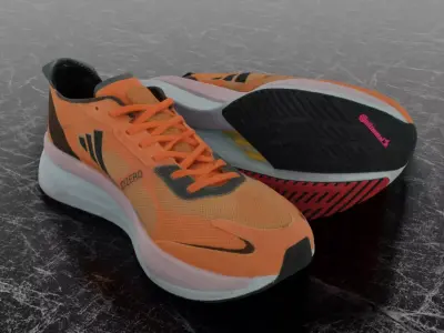 ADIDAS ADIZERO BOSTON 11 3D SHOES - ORANGE Low-poly 3D model