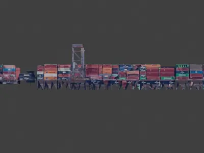 low poly containers exported from google maps 3d data Free 3D model