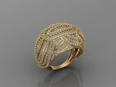 STL 3DM Print Ready Women Diamond Ring Lightweight Printable  3D print model 14