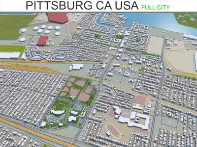 Pittsburg California USA 30Km Free low-poly 3D model