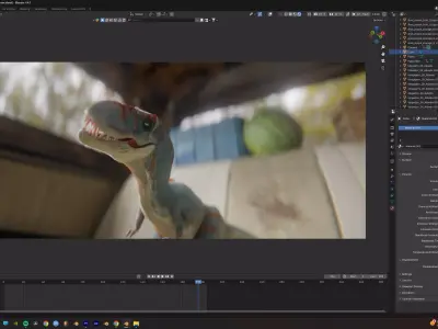 Dino in van 3D model