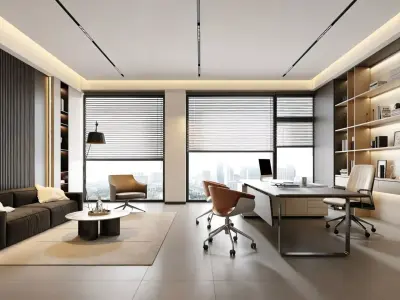  Modern Minimalist Office 3D model