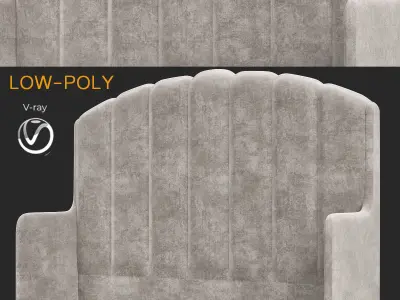 Headboard 3d model collection wall panel with grids Low-poly 3D model