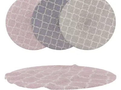 Round Rug Set 89 3D model