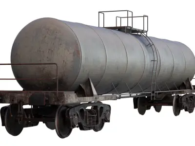 Oil Tank Train Car 3D model