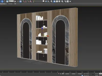 Wood Marble Shelf 2 3D model