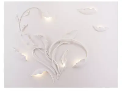 Wall Decor Panel Flowers 3D model