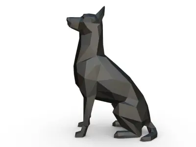 Belgian Malinois low poly 3D print model
