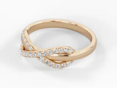 Infinity ring with stones finger size 5 3D print model