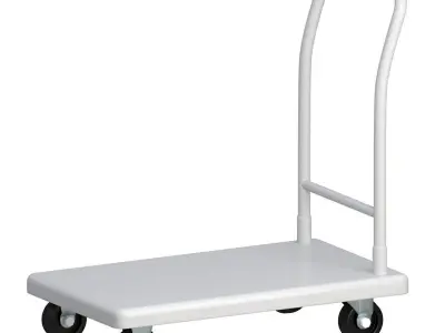 Flat Bed Self Assembly Platform Trolley Collection 01 3D Model Pack