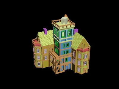 Medieval House 38 3D print model 3D model