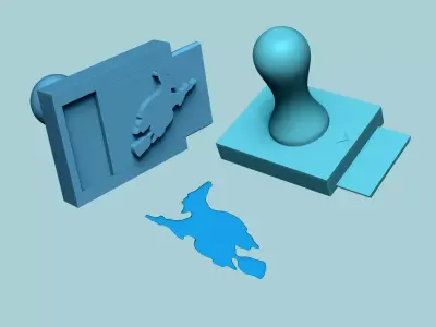 Stamp 52 - Flying Witch - Fondant Decoration Maker Toy 3D print model