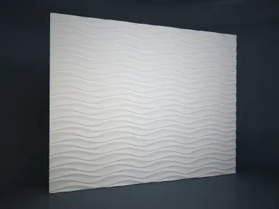 03 WAVES PATTERN WALL 3D model