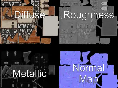 Tudor House Architectural Model Pack Low-poly 3D model