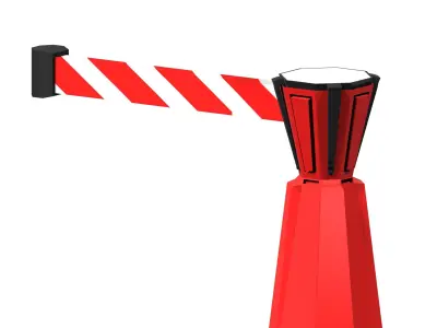 Aluminium Automation Traffic Car Barrier Low-poly 3D model