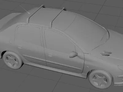 Peugeot 206 Sedan 4 door Sport 3D model 3D model