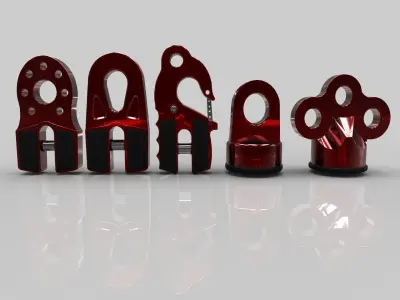 Set Of Hook For Winch Off Road 3D model