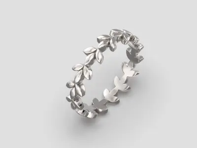 R 193 Leaf style ring 3D print model