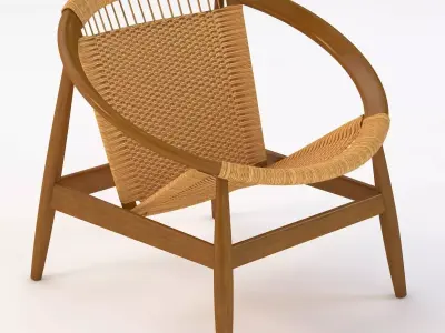Danish Modern Ringstol Chair By Illum Wikkelso 3D model