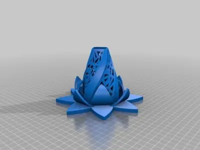 3D printed lotus flower lamp Free 3D print model