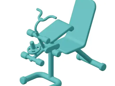 Plastic Gym Fitness Weight Bench Toy 3D model