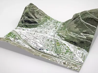 Cityscape Visp Switzerland 3D model